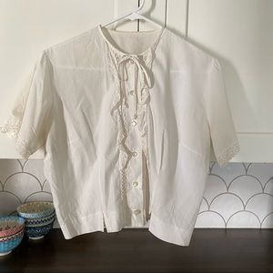 Vintage white button down blouse